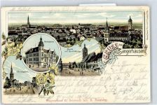 06526 O4700 Sangerhausen Lithographie Ulrichsplatz , Kreishaus