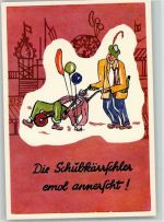 Die Schubkärrchler mit Luftballons - Offiz. Wurstmarktpostkarte Trinker