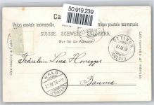 Spruch Heine, Rückantwort Karte , Carl Künzli Blume Lithographie