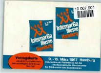W2000 Hamburg Internorga Ausstellung und Sonderstempel 1967 AK Phila
