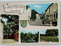35321 W6312 Laubach , Hess - Laubacher Bank Brunnen Fachwerkhaus Park Wappen 4-Bildaufnahme