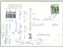 87549 W8977 Kranzegg b Immenstadt i Allgäu - Berghaus Jörg Winter Skifahrer Rückseite mit Abschürfungen bzw Kleberesten
