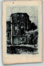 56859 W5584 Bullay Radierung 1907 Ruine Marienburg Radierung