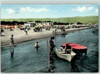 71043 Manfredonia 1963 Gebrauchsspuren Plage Strandleben AK