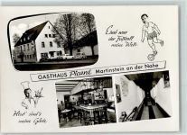 55627 W6574 Martinstein Gebrauchsspuren Rückseite mit Abschürfungen und Kleberesten Gasthaus Picard Kegelbahn
