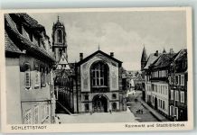 67600 Selestat Schlettstadt - Stadtbibliothek Kornmarkt Kirche
