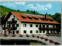 85125 W8079 Enkering KEINE AK Gasthaus Zum alten Wirt Schellenberg Brücke Fluss Geranien