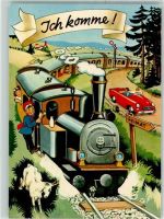 Ich komme AK Eisenbahnzug