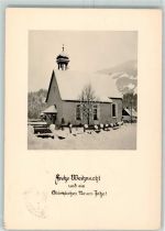 87538 W8975 Langenwang , Allgäu - Kapelle Winter Weihnachts- und Neu Jahr Karte
