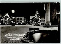 6850 Dornbirn - Weihnachtskarte Weihnachtsbaum Nacht Winter Brunnen Ort lt.Stempel
