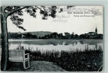 15377 O1276 Buckow , Märkische Schweiz Gebrauchsspuren Griepensee Ufer Ruhebank
