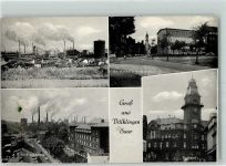 66333 W6620 Völklingen - im Industrieviertel Ev. Kirche u. Volksschule Rathaus