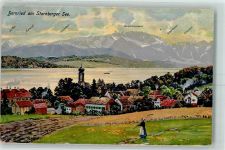 82347 W8139 Bernried , Starnberger See Künstlerkarte Starnberger See Bäuerin mit Forke