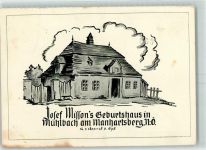 3473 Mühlbach am Manhartsberg Künstlerkarte Josef Missons Geburtshaus sign