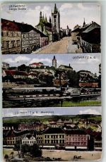 Litomerice Leitmeritz - Lange Gasse Marktplatz Seitenraddampfer König Georg