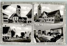 87787 W8941 Wolfertschwenden - Gasthaus-Metzgerei zum Adler Gastraum Kirche St. Vitus