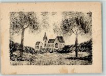 handgemalt Dorf Baum Gebrauchsspuren