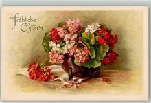 Serie 1393 Stilleben Blumenvase Ostern sign. A. Gabriel AK Rökl