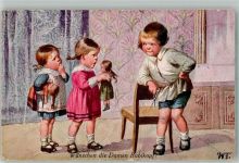Humor Wünschen die Damen Bubikopf Kinder Puppen A. V. 1527 Fialkowska, W. Künstlerkarte