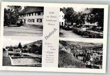 77770 W7601 Durbach Foto AK Gasthaus Pension Linde Schwimmbad