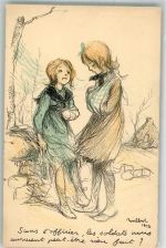 sign. Poulbot Francisque Petit Francais Nr. 57 WK I Kinder im Krieg Künstler Künstlerkarte