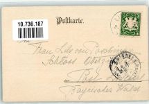 82488 W8107 Ettal 1899 Lithographie Adelskorrespondenz Schloss Linderhof Park Skulptur signiert Künstlerkarte