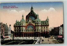 Antwerpen Gare Centrale , Straßenbahn ca 1915 AK Bahnhof