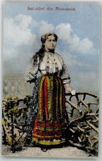 Tracht Frau Trachten Rumänien Foto AK