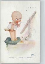 Finks i´ll have it waved - Schminkspiegel - Valentines AK Attwell, M. L. 1923 Künstlerkarte