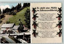 Liederkarte - Die Mühle im Schwarzwäldertal Schwarzwaldmühle