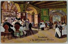 W8000 München Künstlerkarte Nr. 628 Huber - Trinkstube 1912 AK Hofbräuhaus Künstlerkarte