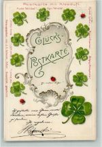 Kleeduft - Glückspostkarte 1901 AK Neujahr Duftkarte Prägedruck