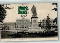 Reims La Gare, vue du Jardin - Monument 1916 AK Bahnhof
