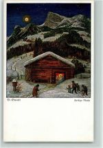 Heilige Nacht - Krippe Schiestl Künstlerkarte