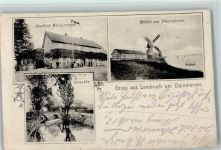 49459 W2841 Lembruch 1915 Gebrauchsspuren Gasthof Brinkmeyer, Mühle am Dümmersee , Gravide , Eckknick