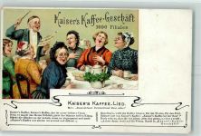 Kaisers Kaffee Lied Jugendstil AK Kaffeewerbung 1899 Lithographie