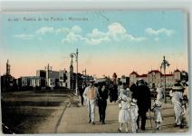 Montevideo 1923 Gebrauchsspuren Rambla de los Pocitos Schiffspost Paquette