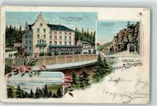 Gebrauchsspuren Hotel Altenberg Schlucht Nebelmeer Lithgraphie