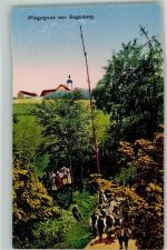 94327 W8443 Bogen , Niederbay - Holzkirchener tragen die große Kerze auf dem Bogenberg