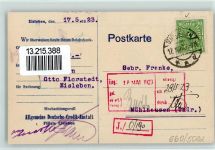 06295 O4250 Lutherstadt Eisleben 1923 Künstlerkarte Kreditanstalt Filiale Eisleben