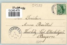 07589 O6515 Münchenbernsdorf 1903 - Post Breitestraße Markt Gasthaus Bairischer Hof