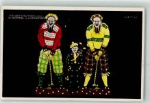 Blackpool The Golfers, Town Hall Blackpool Illuminations Lichterfestival Golf AK Motiv Großbritannien 1930 Künstlerkarte