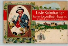 95326 W8650 Kulmbach 1915 - Kulmbacher Aktien-Exportbier-Brauerei Postillion Posthorn Maßkrug Postkutsche Weizen