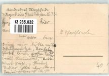 W6482 Wegscheide Zeichnung des Kinderdorfes mit einer Gruppe Pimpfe am Tisch Pfadfinder 1932 Künstlerkarte