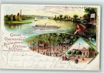 10115 O1190 Niederschöneweide 1901 Lithographie Gruss aus - Restaurant Ostend