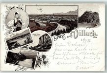 9500 Villach-St. Martin 1897 Gebrauchsspuren Tracht Schrott-Turm St. Martin Landskron Leonhard See