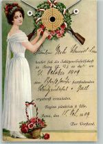 07955 O6572 Auma 1909 KEINE AK Schützen-Gesellschaft e.V. Einladung