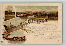 93413 W8490 Cham , Oberpf 1898 Gebrauchsspuren Gruss aus - Litho