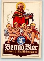 W8000 München Benno Bier Löwenbräu Engel Geige Werbung Bier