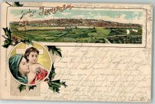 Jerusalem 1899 Gebrauchsspuren Maria Lithographie